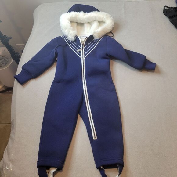 Saks Fifth Avenue Navy Boy Suit One piece Size T2 Size 2 Vintage - Picture 1 of 8